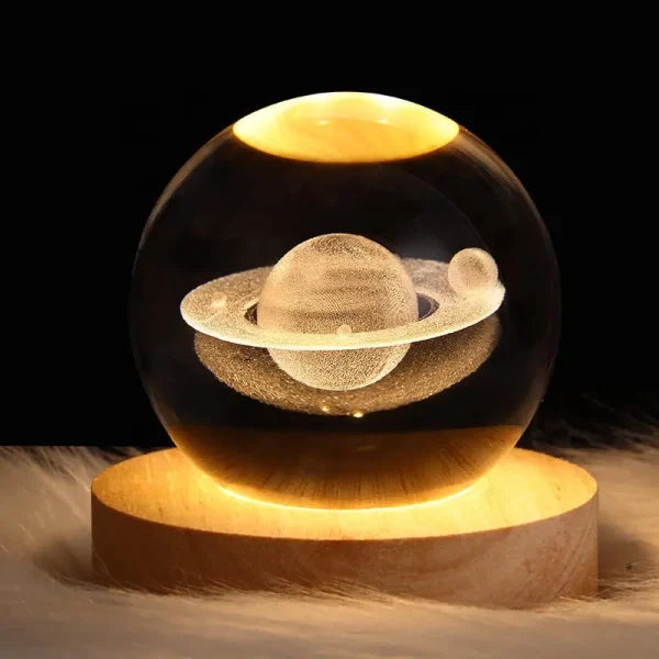 3d Crystal Ball Night Lights Glowing Galaxy Planetary Earth Moon Ball Lamp Earth For Kids Bedroom Decor