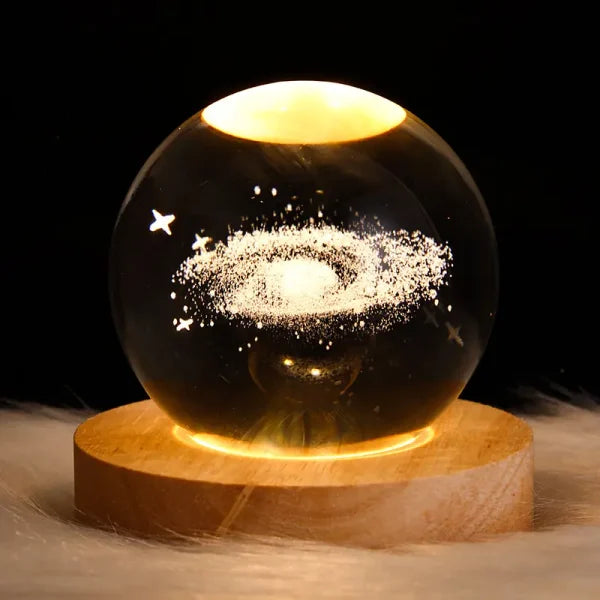 3d Crystal Ball Night Lights Glowing Galaxy Planetary Earth Moon Ball Lamp Earth For Kids Bedroom Decor
