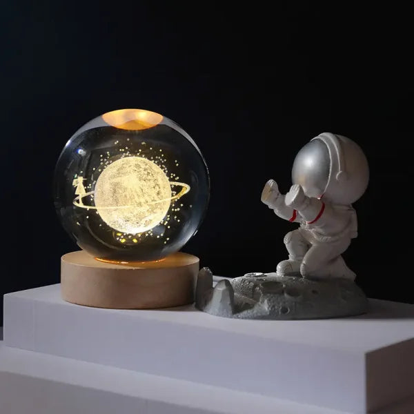 3d Crystal Ball Night Lights Glowing Galaxy Planetary Earth Moon Ball Lamp Earth For Kids Bedroom Decor