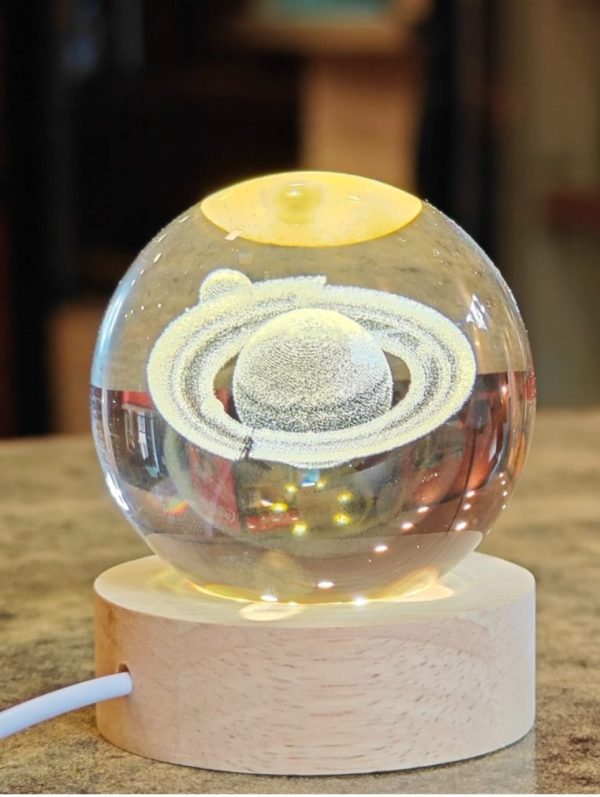 3d Crystal Ball Night Lights Glowing Galaxy Planetary Earth Moon Ball Lamp Earth For Kids Bedroom Decor