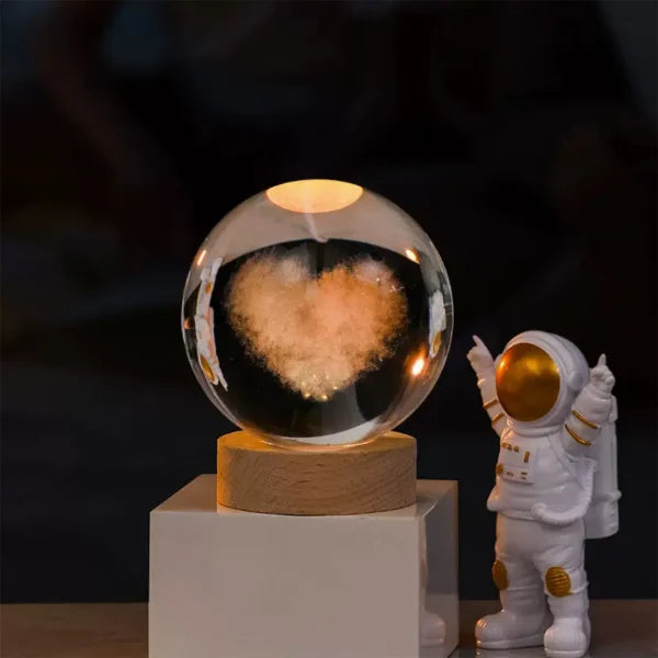 3d Crystal Ball Night Lights Glowing Galaxy Planetary Earth Moon Ball Lamp Earth For Kids Bedroom Decor