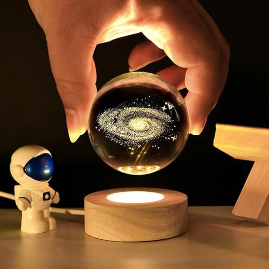 3d Crystal Ball Night Lights Glowing Galaxy Planetary Earth Moon Ball Lamp Earth For Kids Bedroom Decor